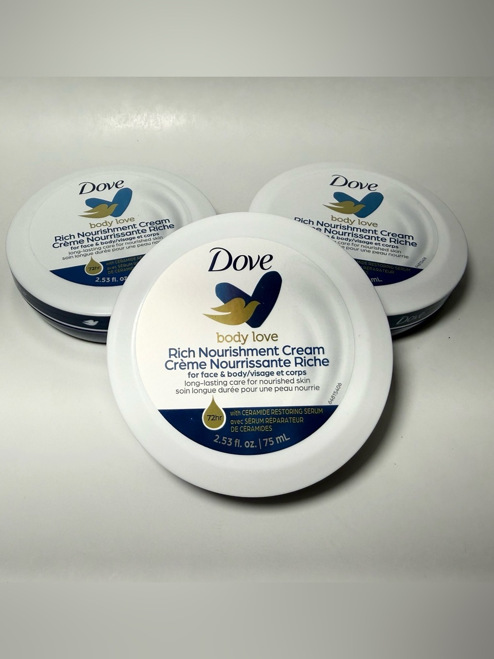 Dove Body Love Cream Bundle (3) Rich Nourishment Face & Body NWT